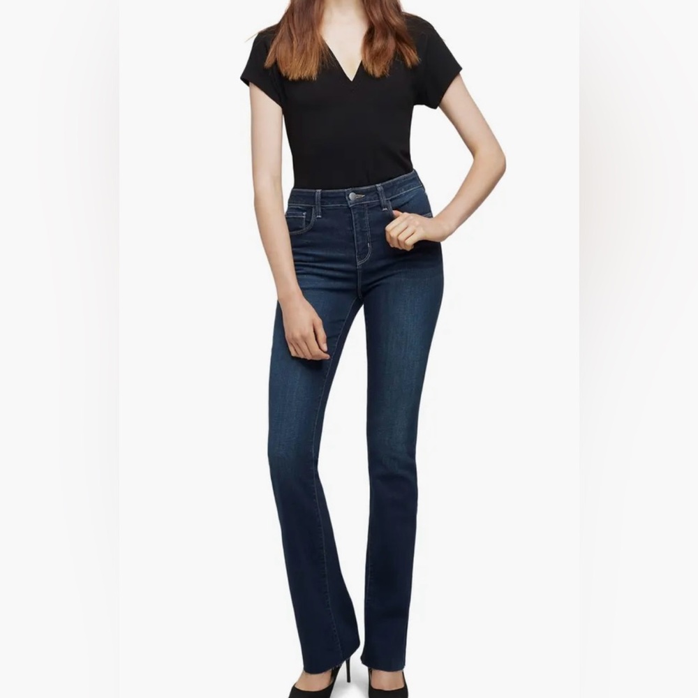 L’agence Ruth High Waist Raw Hem Straight Leg Jeans
